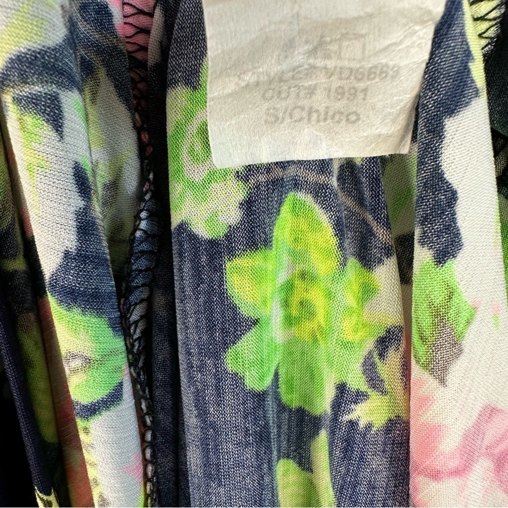 VANILLA BAY NAVY AND NEON PINK FLORAL MAXI DRESS WITH POCKETS SMALL - Picture 11 of 11